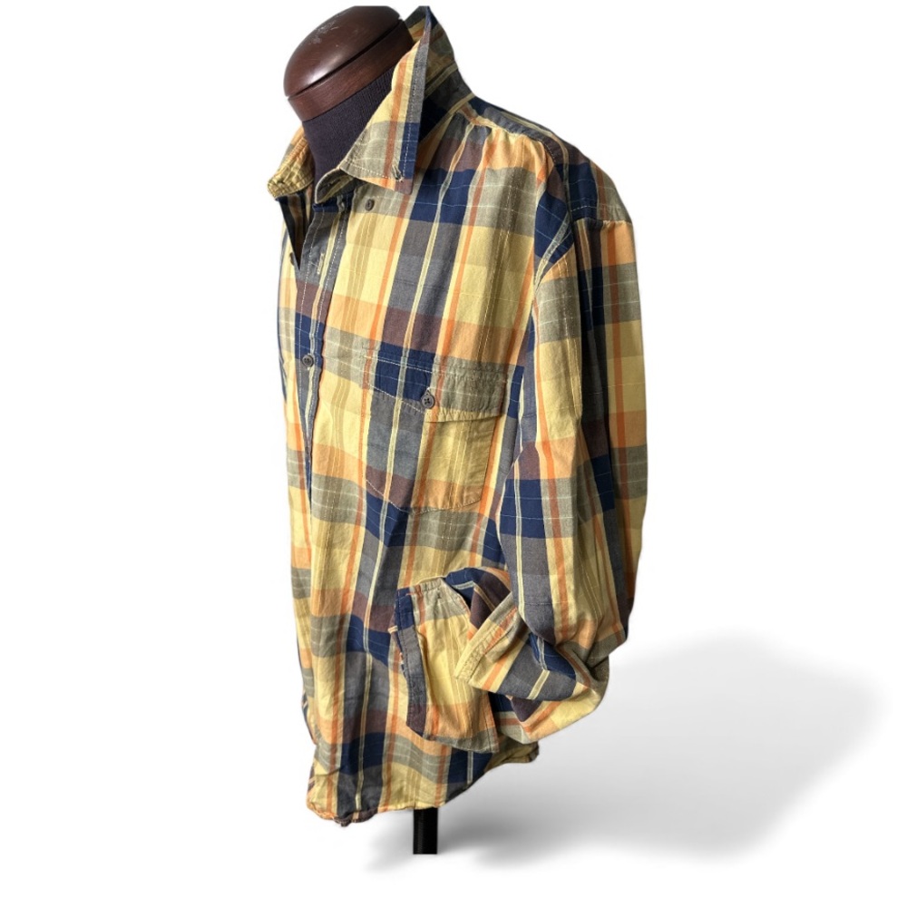 Outdoor Life Button Down Plaid Collared Shirt Rugged Authentic Slim Fit Mens XL